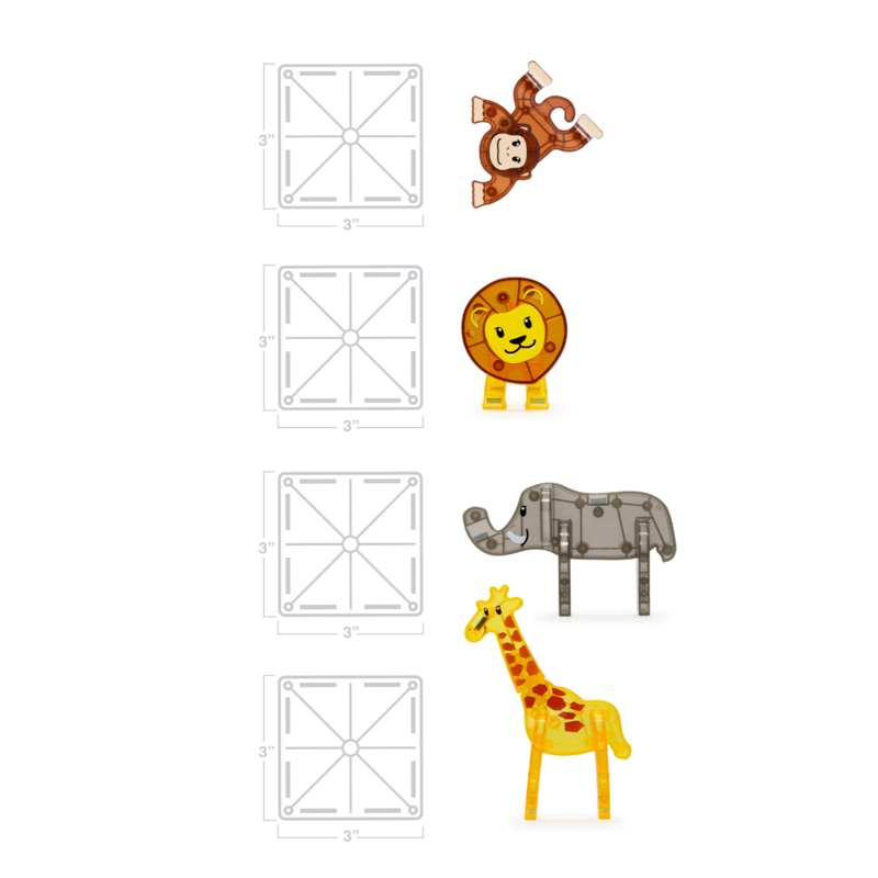 Magna-Tiles Safari Animals Magnetic Building Set - 25 Pieces for Creative Play