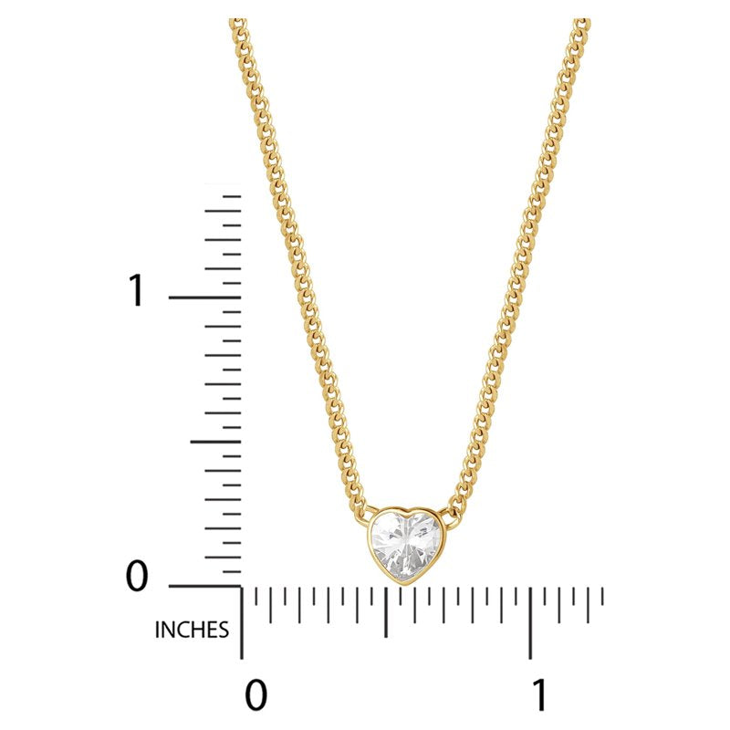Women's Gold Plated Sterling Silver Heart & Butterfly Necklace Set - 18 Inch