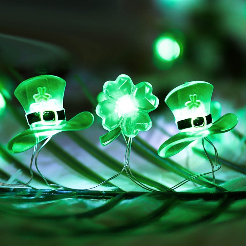 Decorative String Lights for St Patrick's Day Indoor Outdoor Party - 3M 30 LEDs Battery Powered with Remote