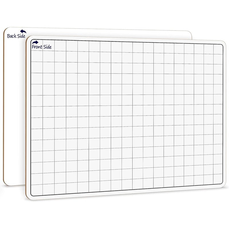 Large Double-Sided Graph Dry Erase Board - 11 x 14 Inch Whiteboard for Math & Learning