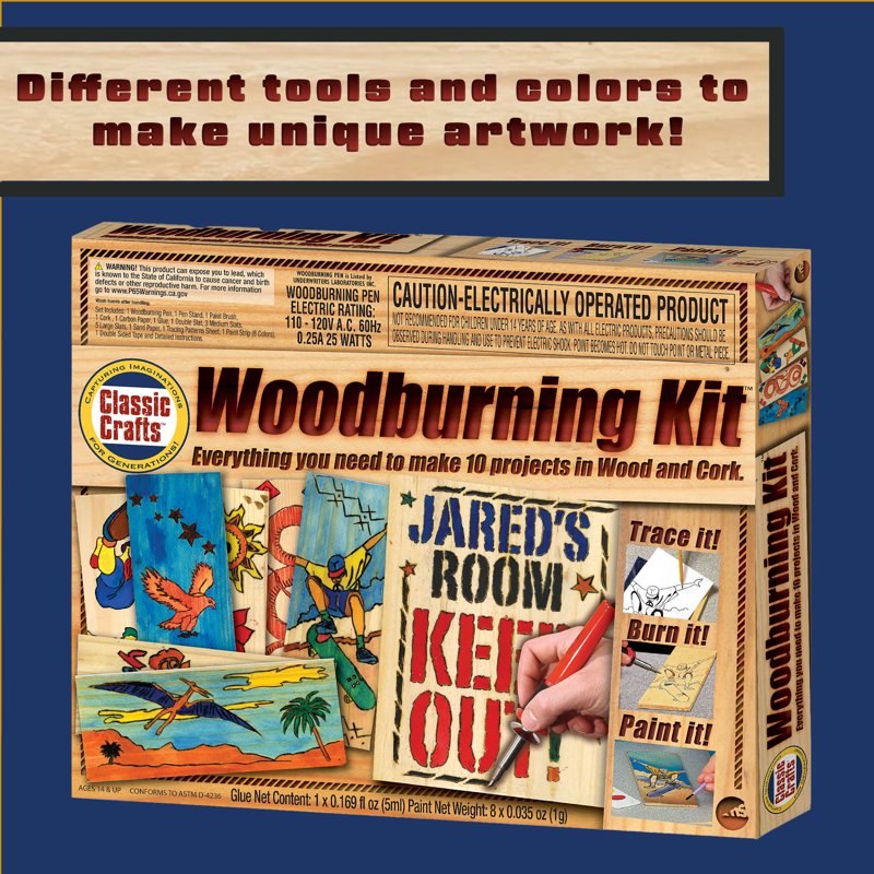 Multi-Color Wood Burning Kit for Teens Ages 14+ - Art & Crafting Tools
