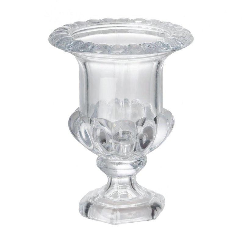 Omari Crystal Urn Vase - Elegant Glass Centerpiece for Decor or Drinkware