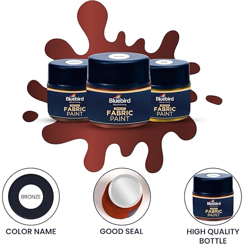 Pearlescent Fabric Paint Set - 6 Colors, Permanent & Washable Textile Paints