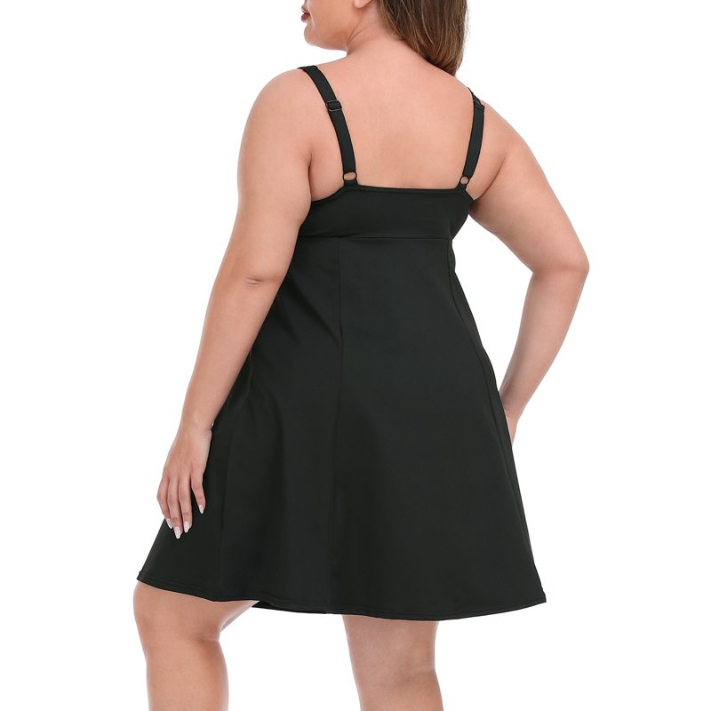 Plus Size Athletic Dress with Built-In Shorts and Shelf Bra