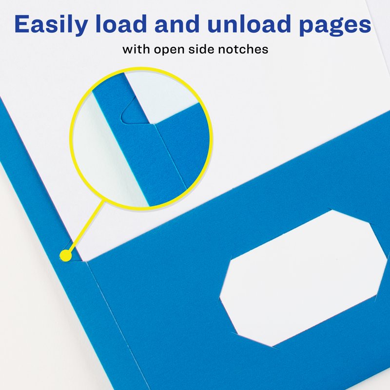 Blue Two Pocket Folder Holds 40 Sheets - Pack of 1 or 3