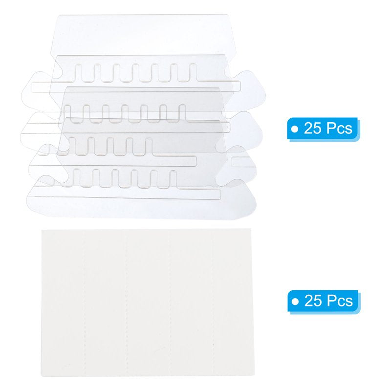 3 Inch File Folder Labels 25 Pack Clear Plastic Tabs for Hanging Files