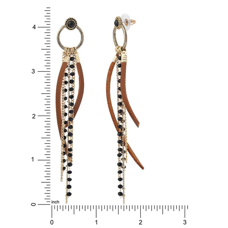 Jessica Simpson Women's Fringe Drop Earrings - Boho Tassel Chain Dangle Jewelry