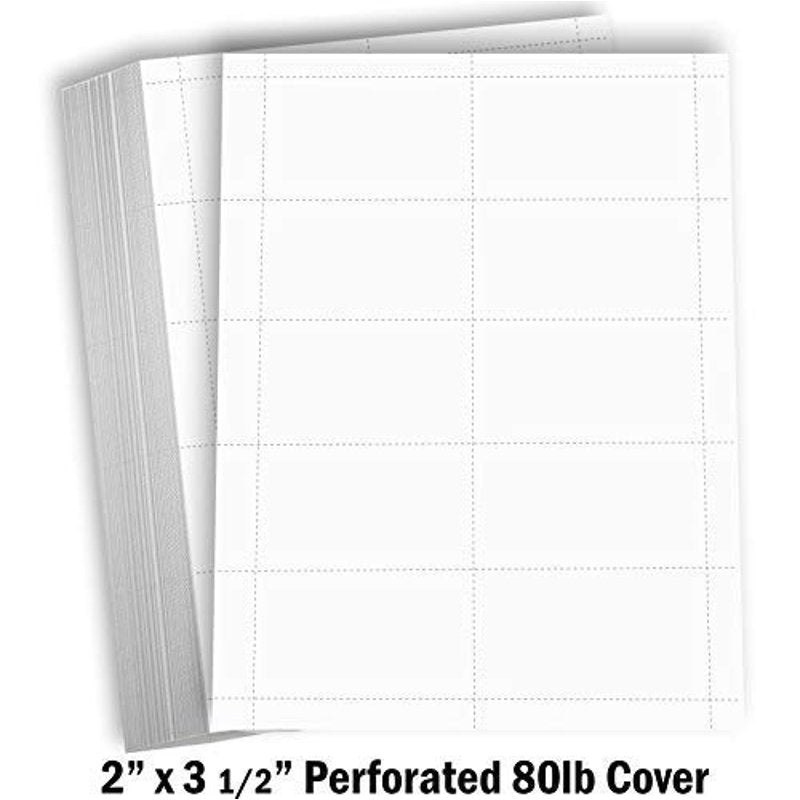 Blank Business Card Stock Paper - Heavyweight 80 lb 3.5 x 2 inches, 100 Sheets