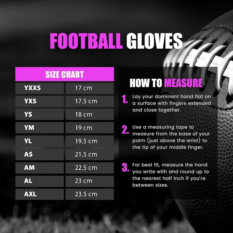 Youth Football Receiver Gloves with Sticky Grip for Catching & Training