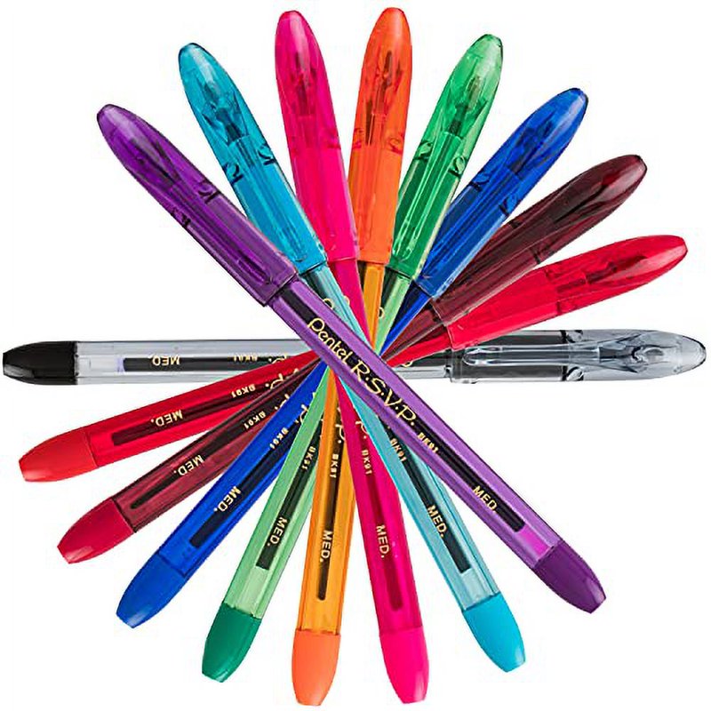 Pentel R.S.V.P. Ballpoint Pen Set - Medium Point, Assorted Ink Colors, 8 Pack