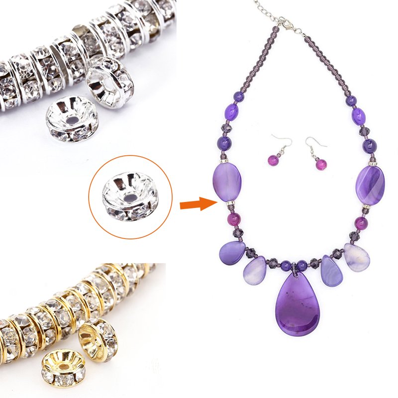 600pcs Jewelry Bead Spacer Set - Silver & Gold Alloy Charms for DIY Bracelets & Necklaces