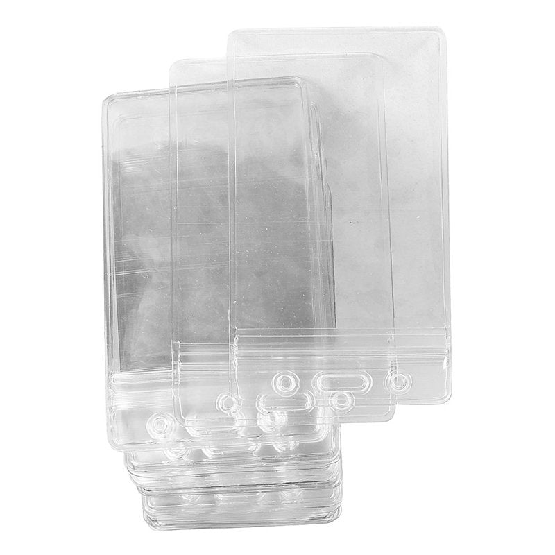 50 Pcs Clear Vertical ID Badge Holders Waterproof Card Holders for Office