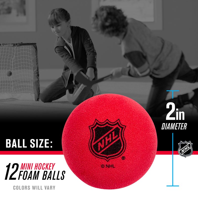 Mini Foam Hockey Balls - 12 Pack for Indoor Floor & Knee Hockey