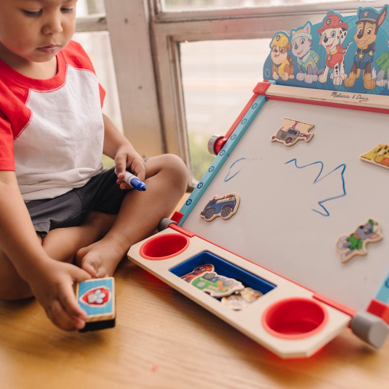 Melissa & Doug PAW Patrol Wooden Double-Sided Tabletop Art Easel for Kids