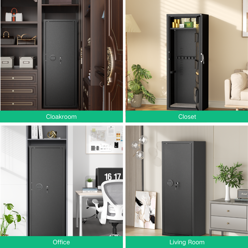 Large Capacity Gun Safe for Rifles and Pistols with Digital Lock and LED Lighting