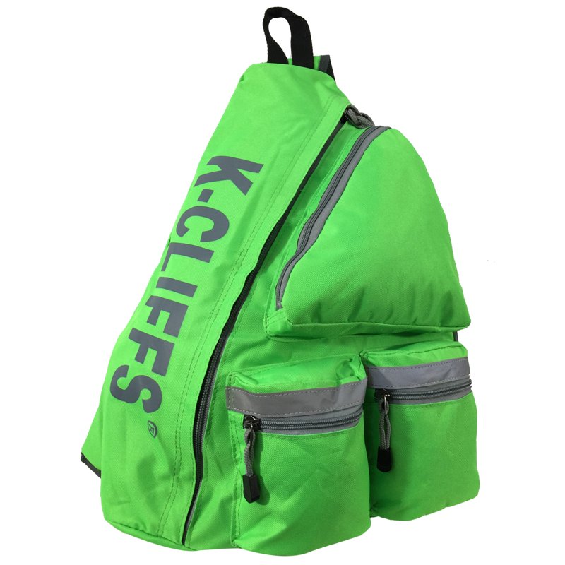 Unisex Reflective Sling Backpack Bright Green - Student Daypack, 19 Inch