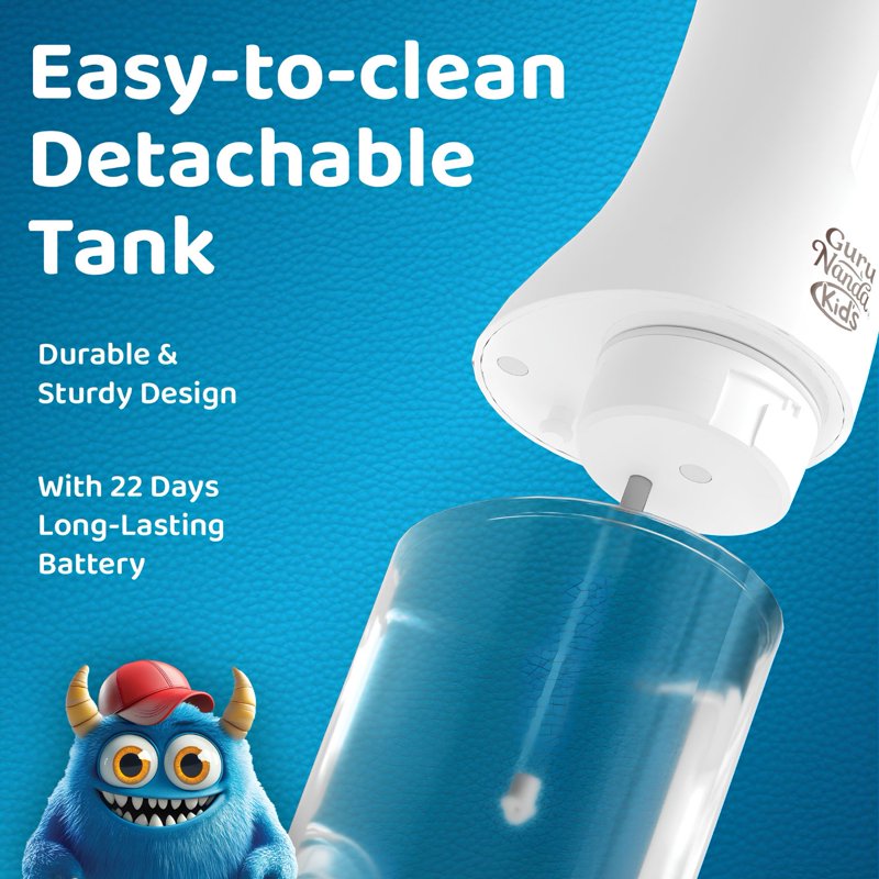 Kids Water Flosser with 4 Modes & Nozzles - Dentist-Approved Oral Care