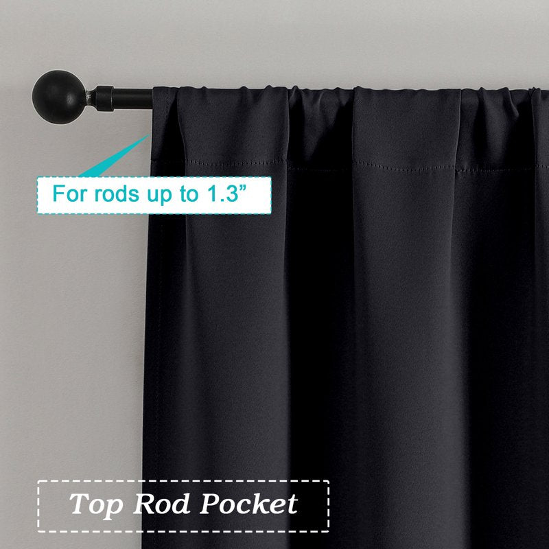 Blackout Curtains 2-Pack Room Decor Thermal Insulated Light Blocking Drapes