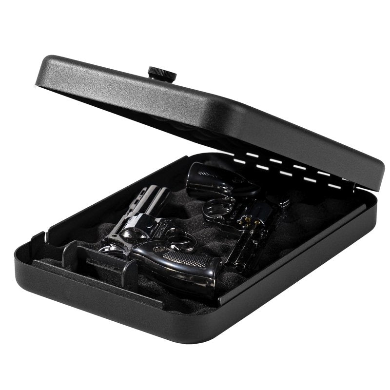 Portable Gun Safe with Combination Lock, Small Handgun Lock Box, Travel Security