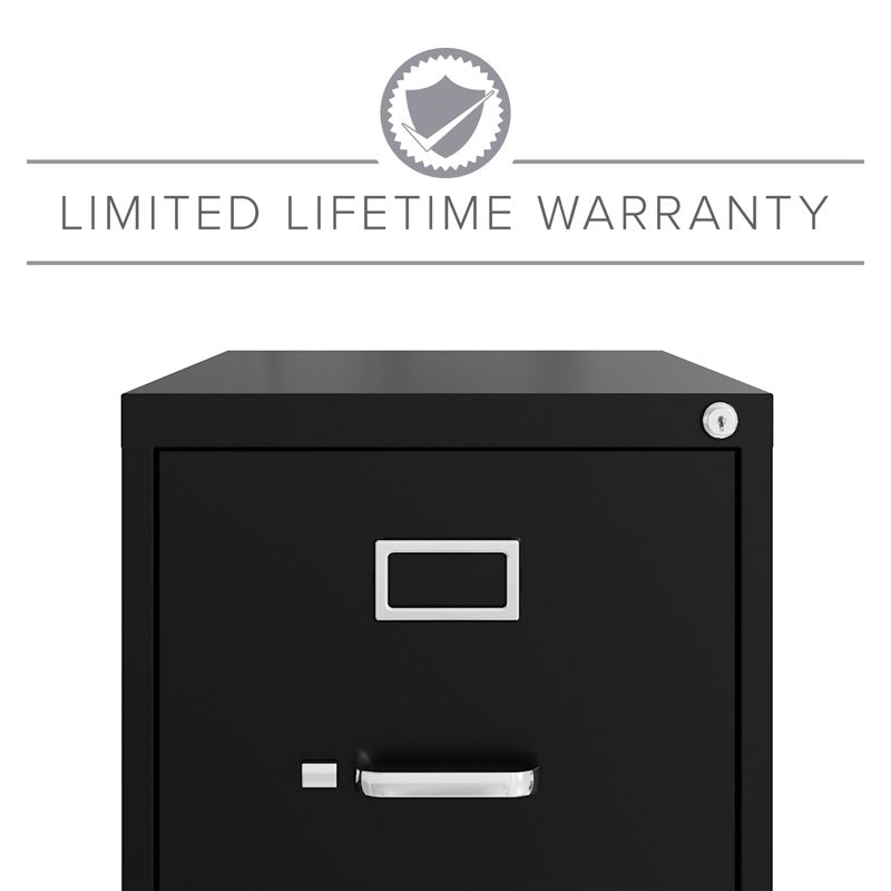 25-Inch Deep Metal Vertical File Cabinet with 4 Drawers Black - Commercial Grade Office Storage