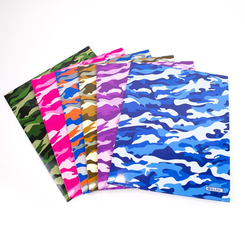 Camouflage Paper 2-Pocket Folder for School & Office Supplies - Bulk 48-Pack