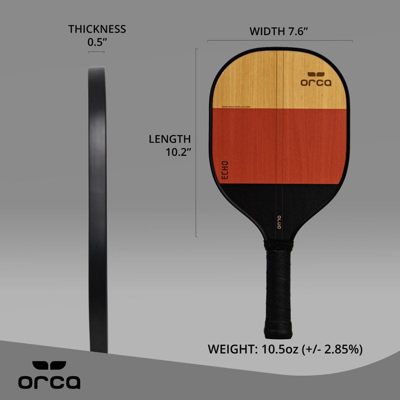 Echo Sports Series Wood Pickleball Paddle Set - Starter Edition 4-Pack by Orca (10 oz)