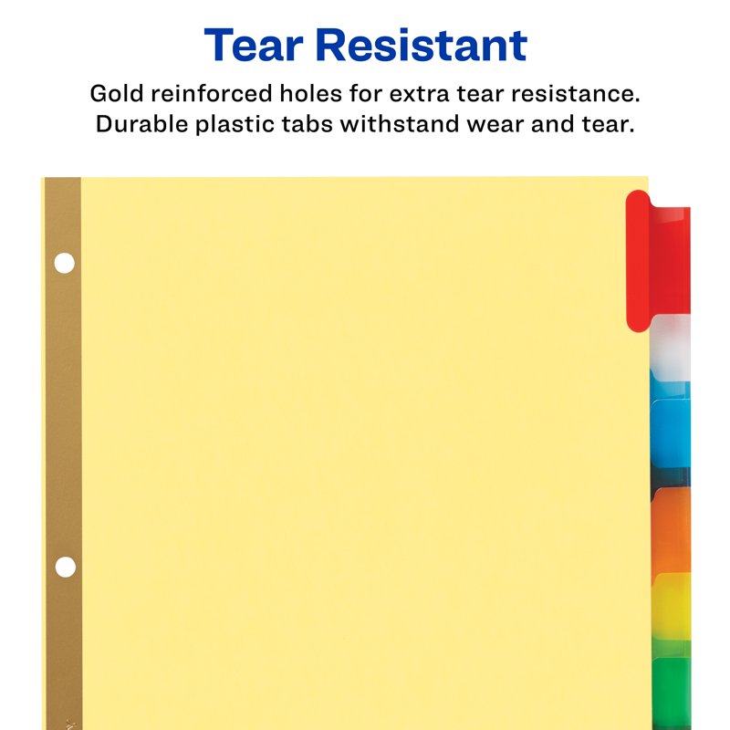 Multicolor 8-Tab Paper Dividers with Big Insertable Tabs - Office Organization