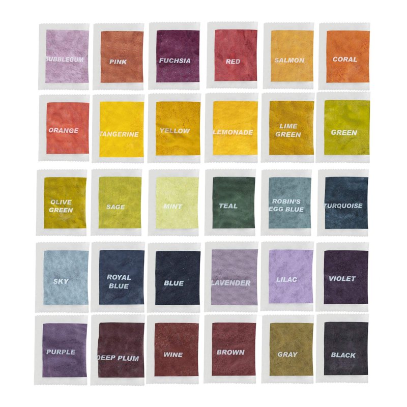 Tulip One-Step Tie-Dye Refill Powder Pack - Color Wheel Spectrum, 30 Pack