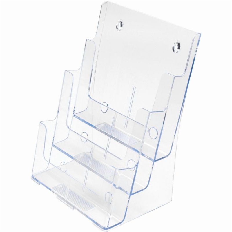 3-Tier Magazine Literature Holder Acrylic Display Stand Counter & Wall Mount