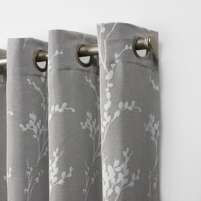 Room Darkening Grommet Top Curtain Panel Pair - Modern Linen Look, 52x96
