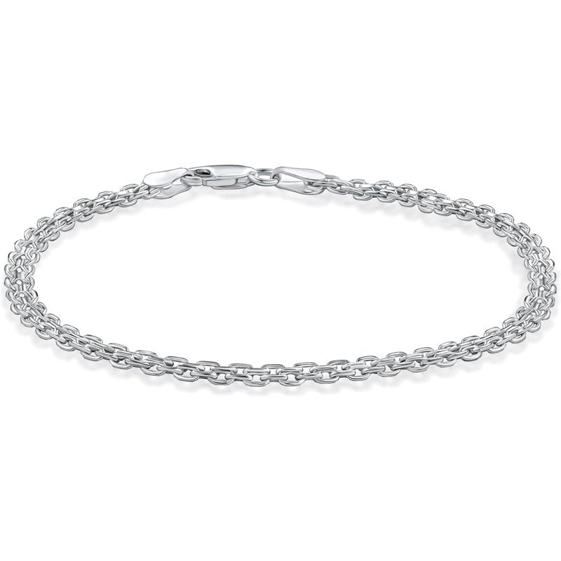 Sterling Silver Bismark Chain Necklace 4mm - Hypoallergenic & Tarnish-Resistant