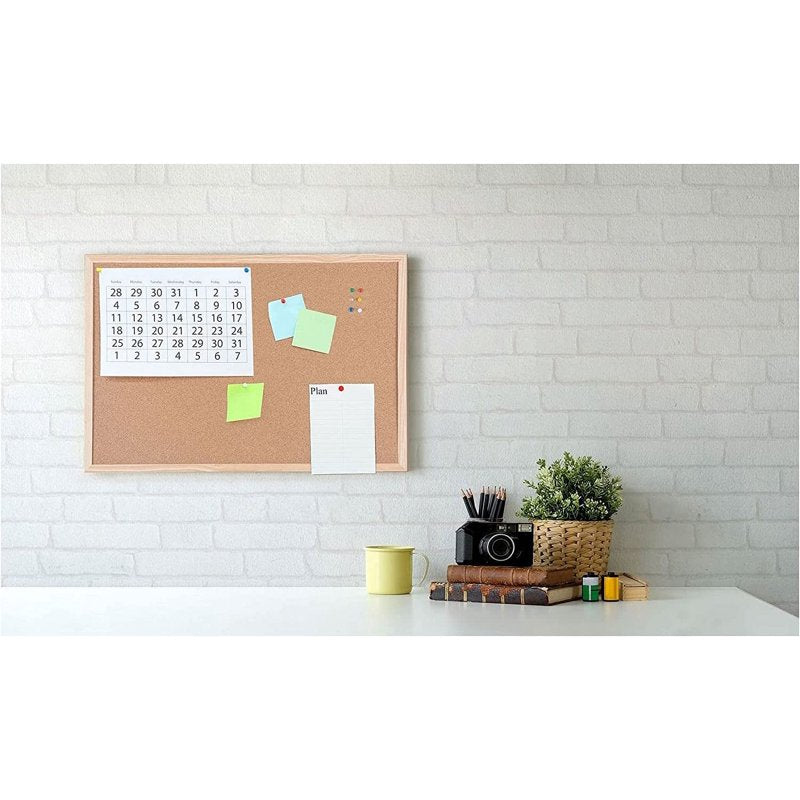 12x18 Inch Cork Bulletin Board with Wood Frame - Self-Healing Surface