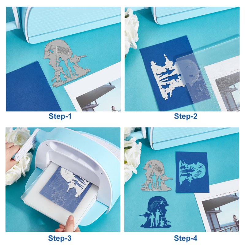 American Soldier Metal Die Cutting Stencil for Scrapbooking DIY Crafts - 2PCS