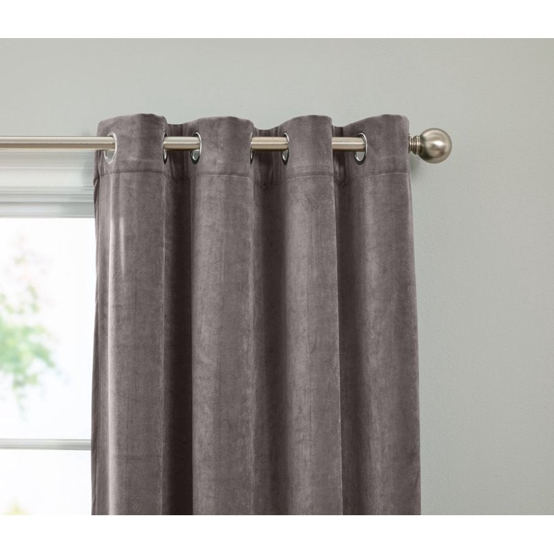 Velvet Grommet Window Curtain Panel - Luxurious Drapes for Home Decor