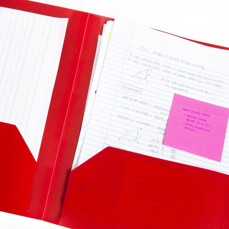 Poly Pocket Folder Set - 8 Durable Letter-Size File Folders