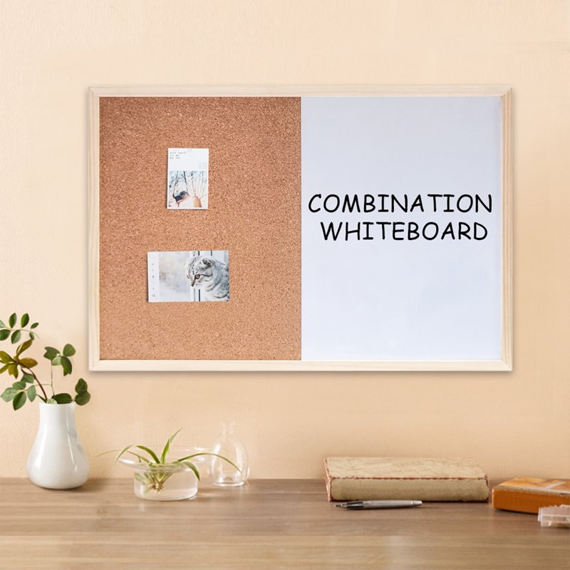 Magnetic Whiteboard Cork Board Combo 15.7x11.8 Inch Bulletin & Memo Board