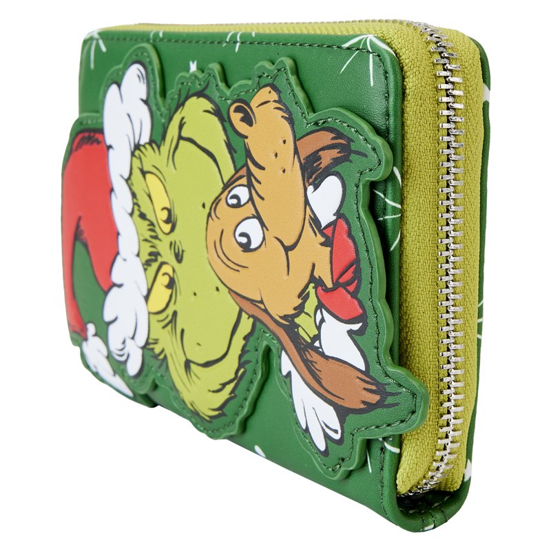 Dr. Seuss Santa Grinch & Max Zip-Around Wallet - Holiday Christmas Gift