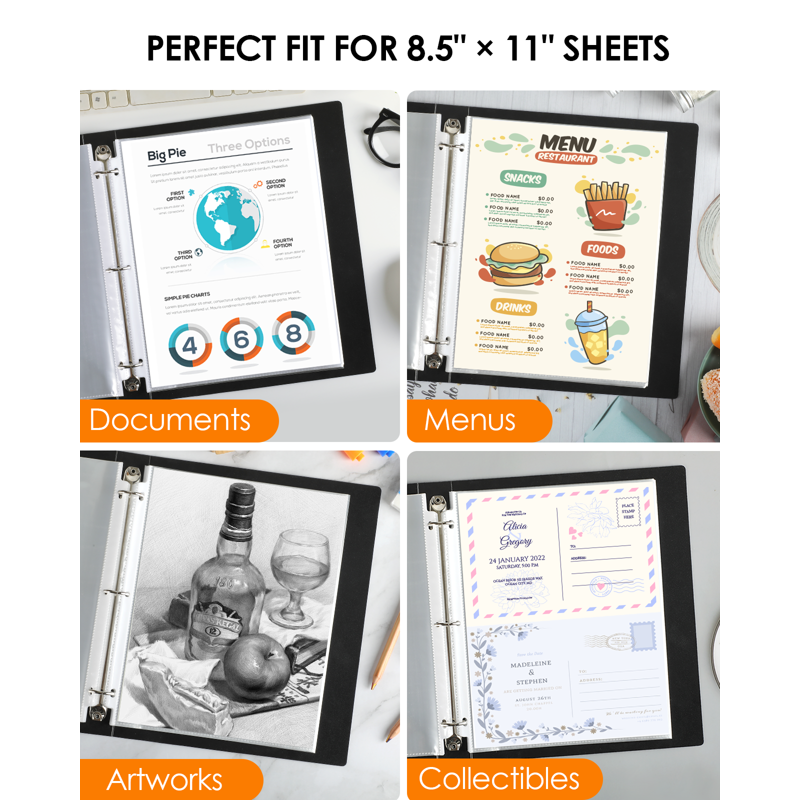1000 Pack Clear Sheet Protectors 8.5x11 Inch for 3-Ring Binders