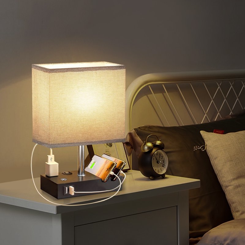 IJIL 15.7 Inch Touch Bedside Table Lamp with Dual USB Charging Ports