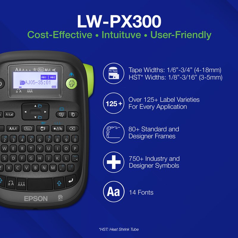 Industrial Label Maker with Magnetic, Heat-Shrink & Heavy-Duty Tape - Compact & Durable for Office & Industrial Use