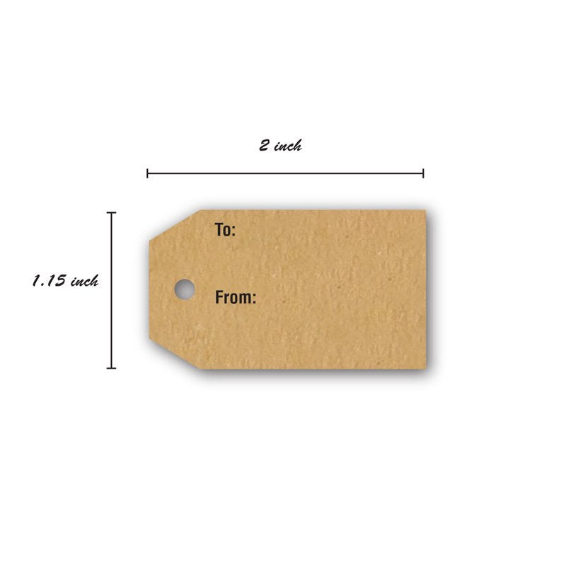 Brown Kraft To & From Gift Tag Stickers - 1.15 x 2 Inches, 500 Labels