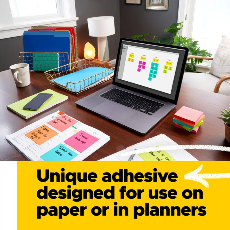 3M Post-It Lined Sticky Notes 3x3 Inches Canary Yellow Pack of 12