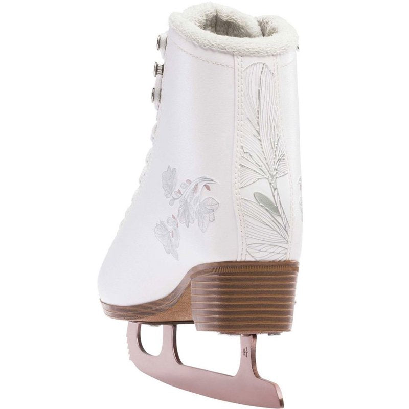 Women’s Figure Ice Skates - White and Rose Gold for Adult Skating