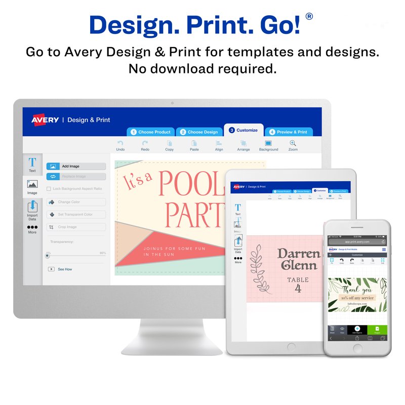 Premium Ivory Business Cards 2 x 3.5 Inches, 200 Pack - Clean Edge Design