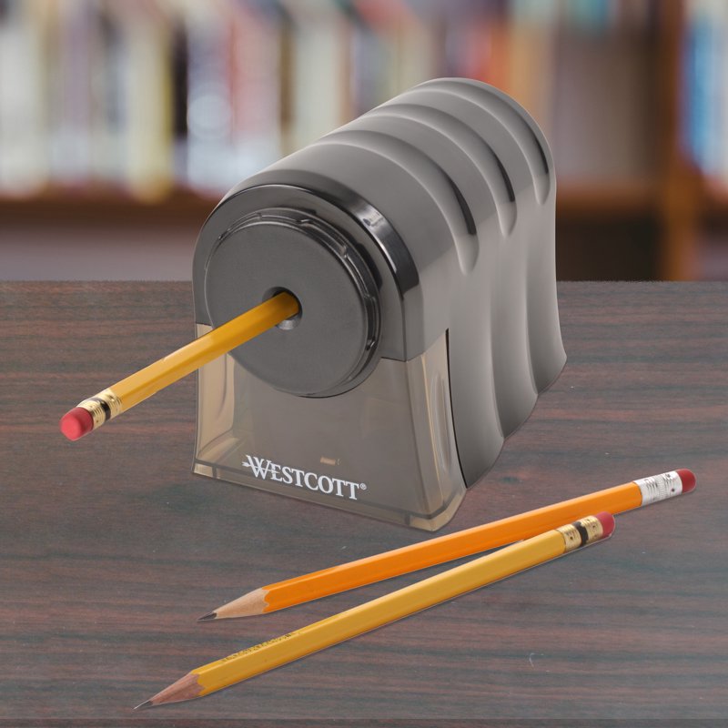 Electric Pencil Sharpener - Single Hole, Gray, Classroom & Office Use
