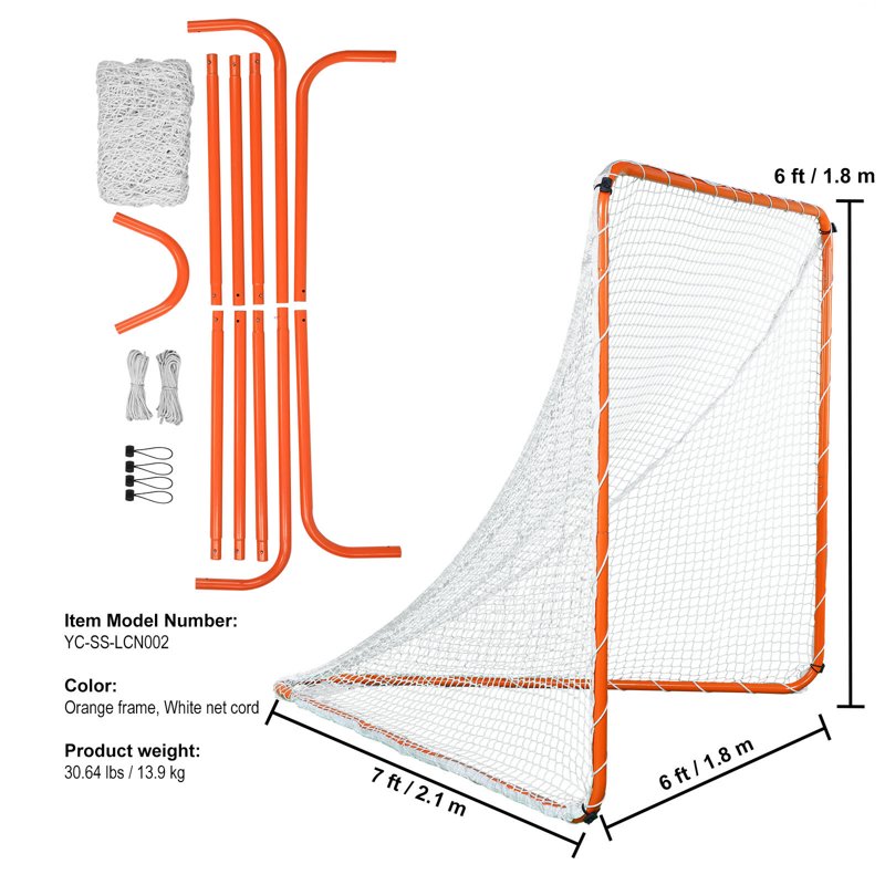 6' x 6' Outdoor Lacrosse Target with Mesh Net, Transport Bag & Easy Assembly