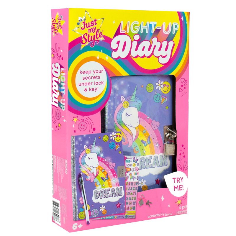 Light-Up Diary for Girls and Kids with Lock, Keys & Pen - Ages 6+