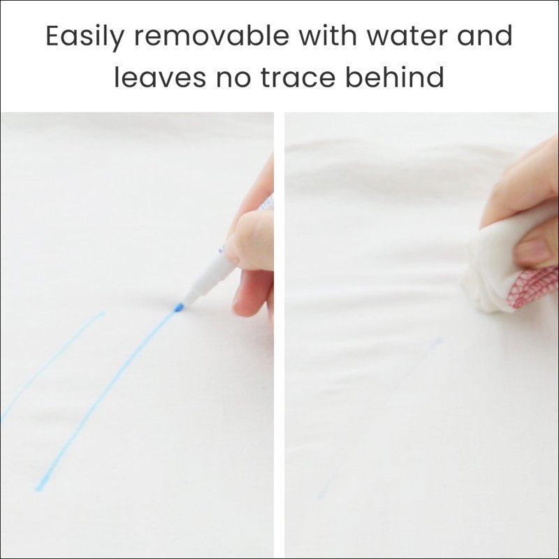 Water Erasable Fabric Marker Pen Set - Quick-Dry, Fine Tip, 5 or 10 Pack