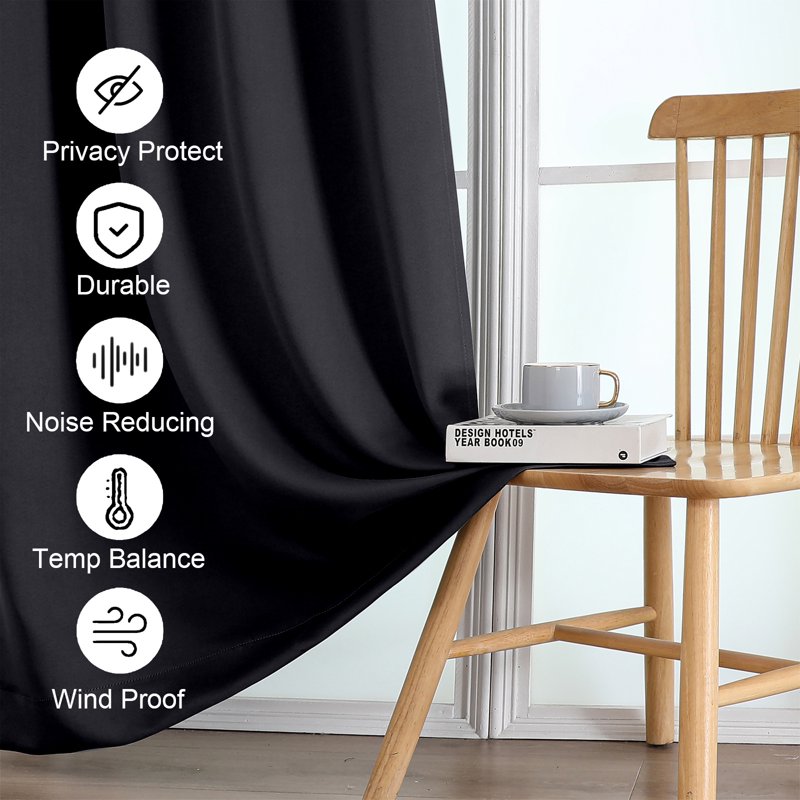 Blackout Curtains for Bedroom Living Room - Thermal Insulated Room Darkening Drapes - 2 Panels