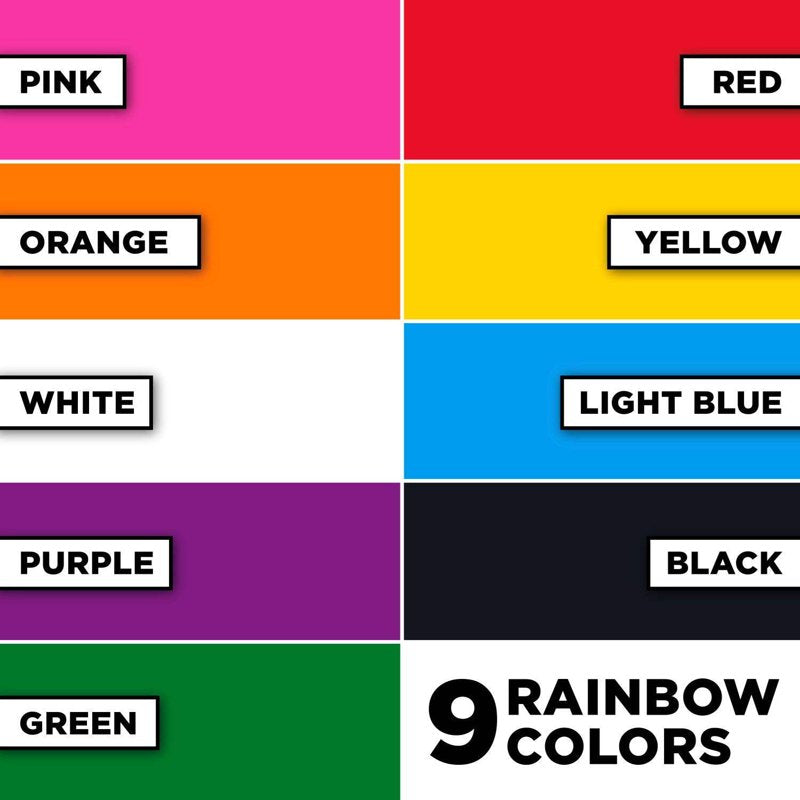Rainbow Fabric Spray Paint 9-Pack - Permanent, Washable, Eco-Friendly